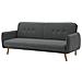 Nora Divano Convertibile Scandinavo 3 Posti In Tessuto Grigio Scuro - Foto miniatura 1