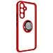 Cover Per Samsung Galaxy A54 5g Bi-materia Anello Metallico Supporto Bordo Rosso - Foto miniatura 2