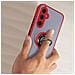 Cover Per Samsung Galaxy A54 5g Bi-materia Anello Metallico Supporto Bordo Rosso - Foto miniatura 4