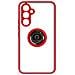 Cover Per Samsung Galaxy A54 5g Bi-materia Anello Metallico Supporto Bordo Rosso - Foto miniatura 1