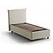 Letto Singolo Carola, Letto Contenitore Con Rivestimento In Tessuto, 100% Made In Italy, Apertura Laterale, Con Materasso Cm 80x190 Incluso, Beige - Foto miniatura 4