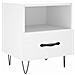 Comodino Bianco 40x35x47,5 Cm In Legno Multistrato - Foto miniatura 2