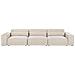 Divano Modulare 3 Posti Hellnar Velluto Beige Chiaro Con Ottomana - Foto miniatura 3