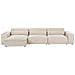 Divano Modulare 3 Posti Hellnar Velluto Beige Chiaro Con Ottomana - Foto miniatura 5