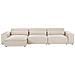 Divano Modulare 3 Posti Hellnar Velluto Beige Chiaro Con Ottomana - Foto miniatura 9