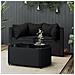 Set Divani da Giardino 3 pz con Cuscini Nero in Polyrattan - Foto miniatura 2