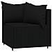 Set Divani da Giardino 3 pz con Cuscini Nero in Polyrattan - Foto miniatura 4