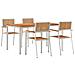 Set pranzo giardino  5 pezzi in legno massello di teak, Tavolo pranzo esterno  150x90x75 cm in legno massello di teak, Sedie giardino impilabili 4 pz in legno massello di teak e metallo - Foto miniatura 1