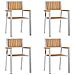Set pranzo giardino  5 pezzi in legno massello di teak, Tavolo pranzo esterno  150x90x75 cm in legno massello di teak, Sedie giardino impilabili 4 pz in legno massello di teak e metallo - Foto miniatura 5