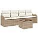 Set Divano da Giardino 5 Pezzi con Cuscini Beige in Rattan Polietilene,  Divano da Giardino a Due Posti con Cuscini Beige in Rattan Polietilene - Foto miniatura 1