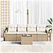 Set Divano da Giardino 5 Pezzi con Cuscini Beige in Rattan Polietilene,  Divano da Giardino a Due Posti con Cuscini Beige in Rattan Polietilene - Foto miniatura 3