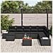 Set Divano da Giardino da 9 Pezzi con Cuscini Nero Polyrattan Acacia - Foto miniatura 3