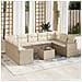 Set Divano da Giardino 10 pz con Cuscini Beige in Polyrattan - Foto miniatura 2