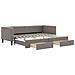 Divano Letto Estraibile con Cassetti Tortora 80x200 cm Tessuto - Foto miniatura 1