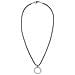 Girocollo In Argento Sterling 925 Con Foro In Pelle Nera - Foto miniatura 1