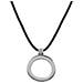 Girocollo In Argento Sterling 925 Con Foro In Pelle Nera - Foto miniatura 3