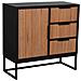 Credenza Con 1 Anta E 3 Cassetti In Legno E Metallo 80x34x80h Cm - Foto miniatura 1