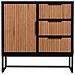 Credenza Con 1 Anta E 3 Cassetti In Legno E Metallo 80x34x80h Cm - Foto miniatura 2