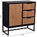 Credenza Con 1 Anta E 3 Cassetti In Legno E Metallo 80x34x80h Cm - Foto miniatura 3