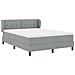 Letto a molle con materasso Grigio chiaro 140 x 190 cm Tessuto - Foto miniatura 6