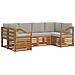 Set divani con cuscino 6 pcs Grigio Naturale e Chiaro - Foto miniatura 1