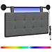 Testiera sospesa Con luce LED Grigio Scuro Tessuto - Foto miniatura 1