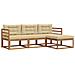 Set di divani da esterno con cuscino 4 pcs Naturale e Beige - Foto miniatura 1