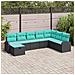 Set Divano da Giardino con cuscino 8 pcs Nero Poly Rattan - Foto miniatura 2