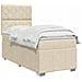 Letto Box Spring LED con Materasso Crema 90 x 200 cm Tessuto - Foto miniatura 3