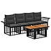 Set Divano da Giardino 5 pz Nero e Grigio scuro polyrattan - Foto miniatura 1