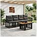 Set Divano da Giardino 5 pz Nero e Grigio scuro polyrattan - Foto miniatura 5