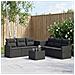 Set di divani 8 pz Nero Rattan sintetico e Acciaio - Foto miniatura 3