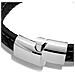 Bracciale da Uomo in Pelle, ""Ring"", 23cm, Argento - Foto miniatura 14