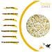 200g Cremoso Giallo Tagliuzzato Carta Kraft | Materiale Da Imballaggio Per Regalo Di Natale A Strisce | Viene In Borsa Blu - Foto miniatura 3