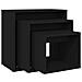 Tavolini Impilabili 3 Pz Neri In Truciolato - Foto miniatura 2