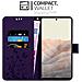 Cadorabo Custodia Compatibile Con Google Pixel 6 Pro In Lilla Scuro Fiore - Coperchio Protettivo In Design Floreale Con Chiusura Magnetica, Funzione Stand E Slot Per Carte - Foto miniatura 3