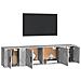 Set Di Mobili Porta Tv 3 Pz Grigio Cemento In Legno Multistrato - Foto miniatura 3