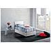 Letto Singolo Candida, Letto Contenitore Con Rivestimento In Tessuto, 100% Made In Italy, Apertura Laterale, Adatto Per Materasso Cm 80x190, Bianco - Foto miniatura 1