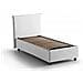 Letto Singolo Candida, Letto Contenitore Con Rivestimento In Tessuto, 100% Made In Italy, Apertura Laterale, Adatto Per Materasso Cm 80x190, Bianco - Foto miniatura 4