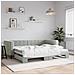 Divano Letto Con Letto Estraibile Grigio Chiaro 90x200 Velluto - Foto miniatura 1