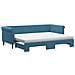 Divano Letto Estraibile Con Materassi Blu 80x200 Cm Velluto - Foto miniatura 1