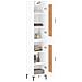 Credenza Bianca 34,5x34x180 Cm In Legno Multistrato - Foto miniatura 3