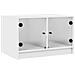 Tavolino Da Salotto Con Ante In Vetro Bianco 68x50x42 Cm - Foto miniatura 2