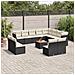 Set Divani da Giardino 13pz con Cuscini Nero in Polyrattan - Foto miniatura 3