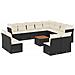 Set Divani da Giardino 13pz con Cuscini Nero in Polyrattan - Foto miniatura 1