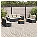 Set Divani da Giardino con Cuscini 8 pz Nero in Polyrattan - Foto miniatura 3