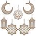 Decorazioni In Legno Per Ramadan - Set Di 7 Eleganti Orecchini Appesi Azisen - Foto miniatura 1