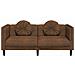 Divano a 2 Posti con Cuscini Marrone in Similpelle Scamosciata - Foto miniatura 4