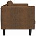 Divano a 2 Posti con Cuscini Marrone in Similpelle Scamosciata - Foto miniatura 5