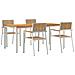 Set pranzo giardino  5 pezzi in legno massello di teak, Tavolo pranzo esterno  180x90x75 cm in legno massello di teak, Sedie giardino impilabili  4 pz in legno massello di teak e metallo - Foto miniatura 1